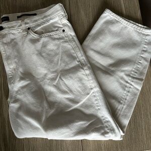 Banana Republic High-Rise Barrel Cream Jeans - 34